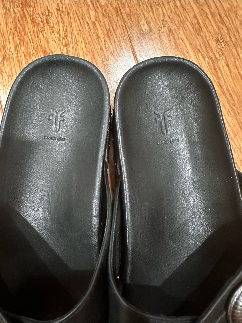 Frye Black Cross-Strap Slide Sandals - Picture 4 of 4
